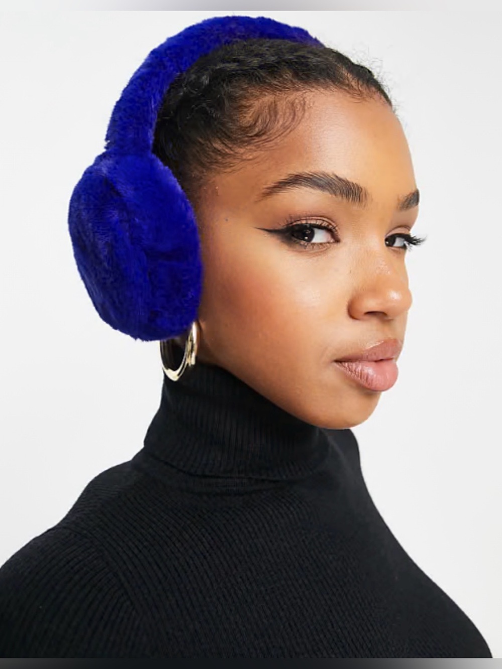 Nanette Lepore Royal Blue Plush womens Cozy Luxury Earmuffs
